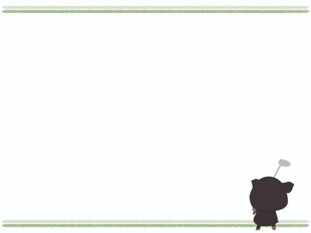 ゴルフ_豚 ゴルフ,ブタ,黒豚,動物,かわいい,スポーツ,フレームのイラスト素材