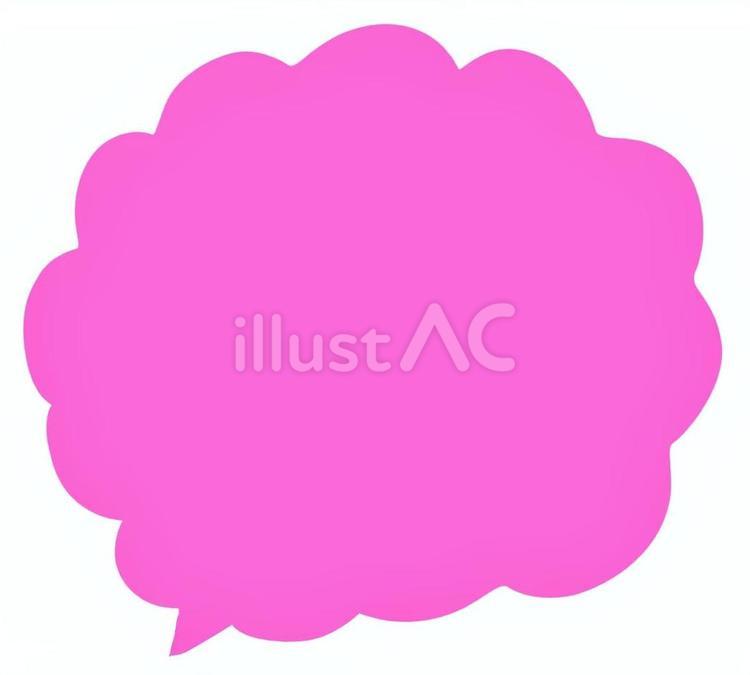 ふわふわ吹き出しピンク ふわふわ,吹き出し,かわいいのイラスト素材