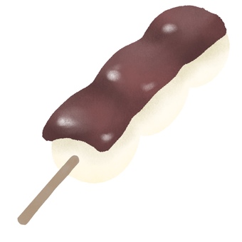 こしあん　串だんご くしだんご,団子,和菓子,和スイーツ,こしあん,あん団子のイラスト素材