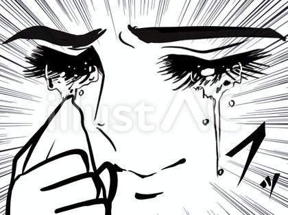 感動しハンカチで涙を拭く昔の少女漫画男子