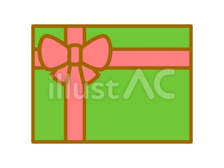 プレゼント　四角　緑赤 プレゼント,誕生日,クリスマスのイラスト素材