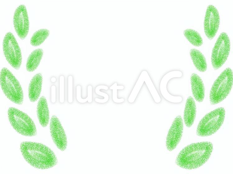 月桂冠　パステル　緑 月桂冠,緑,フレームのイラスト素材