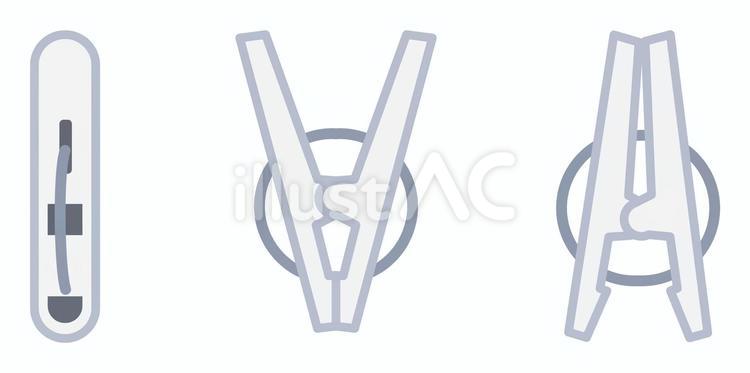 洗濯バサミ　白　開閉　セット 洗濯バサミ,洗濯ばさみ,洗濯ピンチのイラスト素材