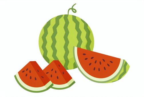 Illustration, watermelon, summer, fruit, 