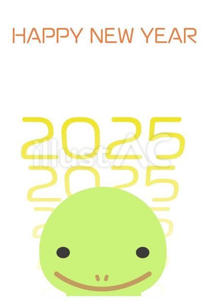2025年年賀状、顔を出すへび3