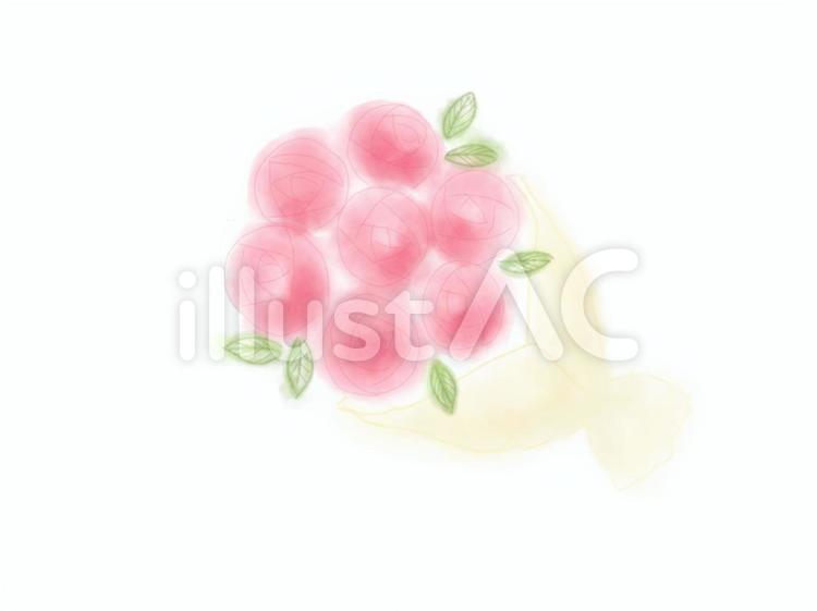 薔薇の花束（赤　ほんわか） 薔薇,花束,アイコンのイラスト素材