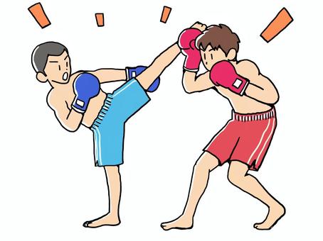 キックボクシングのイラスト キックボクシングのイラスト キックボクシング,スポーツ,格闘技,男性,グローブ,2人のイラスト素材