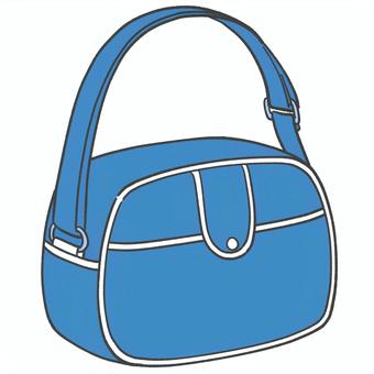 通園カバンの手描きイラスト2 通園バッグ,通園鞄,鞄,幼稚園,保育園,通園,手描き,青,紺,単品のイラスト素材