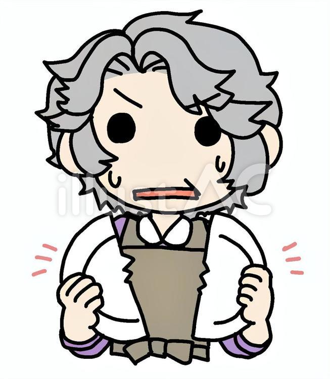 お皿を割って焦るおばあさん おばあさん,皿,割るのイラスト素材