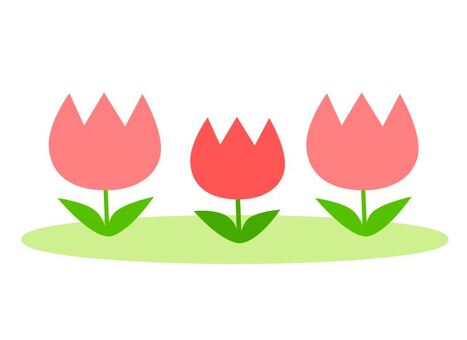 チューリップ flower,植物,自然,花,ピンク,赤,緑,桃色,みどり,ミドリのイラスト素材