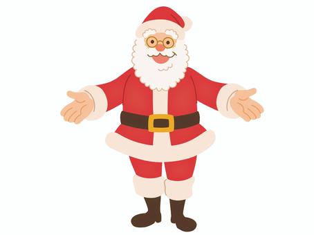 笑顔でおすすめするサンタクロース サンタクロース,笑顔,手描き,クリスマス,喜ぶ,歓迎,おすすめ,にっこり,眼鏡,かわいいのイラスト素材