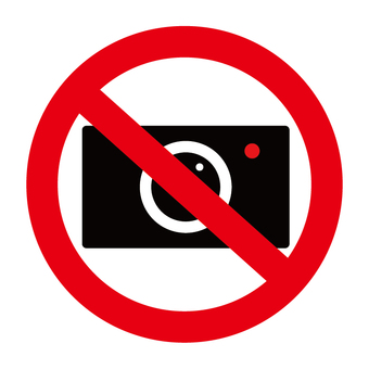 撮影禁止の表示イラスト 撮影禁止,禁止,マーク,注意,警告,表示のイラスト素材