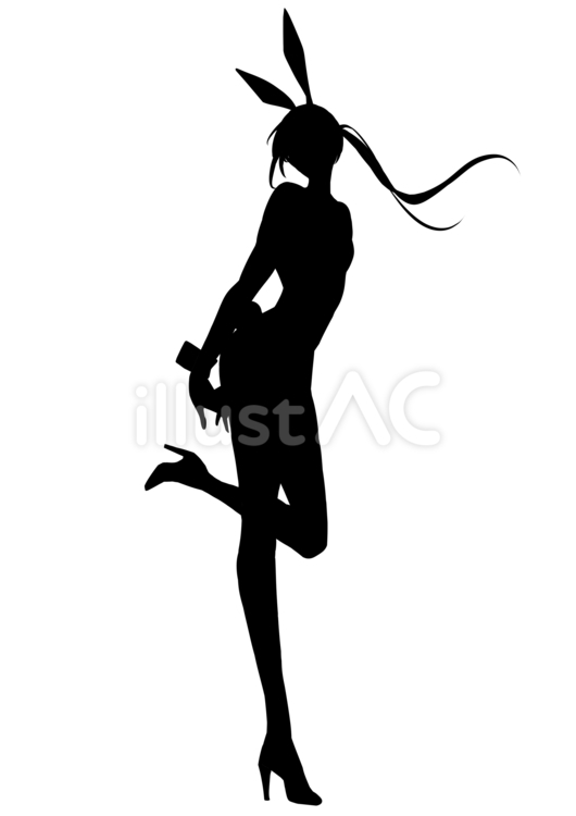 後ろで手を組むバニーガールの女性７ バニー,ウサギ,コスプレのイラスト素材