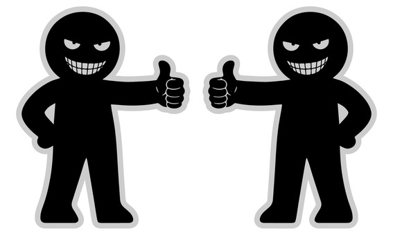 にやけ顔の悪人Ｉグッジョブ 悪人,にやける,悪,悪役,悪意,嘲笑,あざけ笑い,悪行,いたずら,ずるのイラスト素材