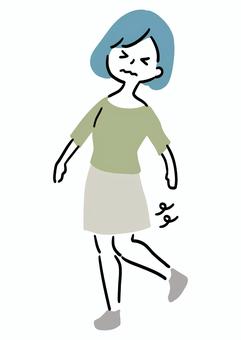 転ぶ女性 転倒,女性,転ぶ,危ない,不注意,シンプル,ラフタッチ,手書き風,イラスト,ベクターのイラスト素材