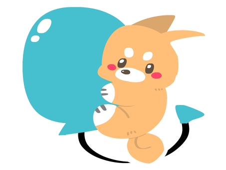 主線なし柴犬風船 犬,柴犬,動物,風船,耳,尻尾,ポップ,主線なしのイラスト素材