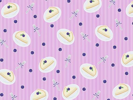 チーズケーキ（ピンク）背景 チーズケーキ,ケーキ,洋菓子,デザート,スイーツ,ブルーベリー,果実,木の実,フォーク,リボンのイラスト素材