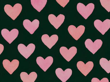 224.背景 ハート,ハート柄,水彩,水彩タッチ,水彩風,手描き,手描き風,かわいい,ガーリー,乙女のイラスト素材