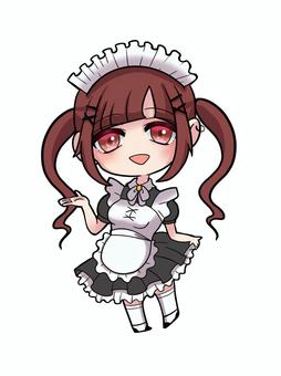 cute mini character maid, мини-персонаж, sd, моу, JPG and PNG