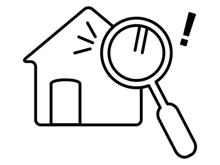 不動産・物件探し・住宅調査・検索アイコン 不動産・物件探し・住宅調査・検索アイコン 家,住宅,不動産,物件,探し,検索,調査,点検,検査,虫眼鏡のイラスト素材