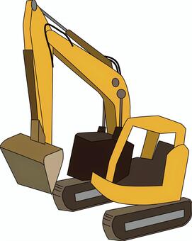ショベルカー　　 ショベルカー,重機,車両,車体,土木,作業,砂利,線画のイラスト素材