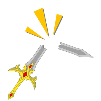 折れた伝説の剣 武器,剣,刀剣,刀,折れた,真っ二つ,背景透過,シンプル,ベクター,冒険のイラスト素材