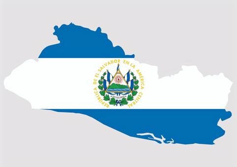 エルサルバドルの地図（国旗柄） エルサルバドル,地図,国旗,外国,海外,地理,土地,国土,地形,世界のイラスト素材