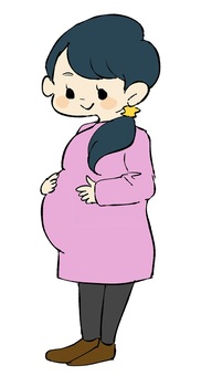 妊婦さん/全身 妊婦,妊婦さん,全身,マタニティ,女性,人物,手描き,出産,お母さん,母のイラスト素材