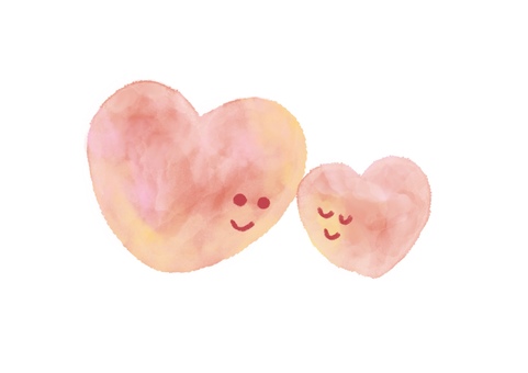 Gentle pink heart parent and child, JPG and PNG Gentle pink heart parent and child, parenting, heart, watercolor, JPG and PNG