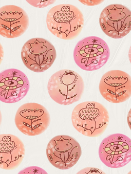 淡い花のスタンプ模様