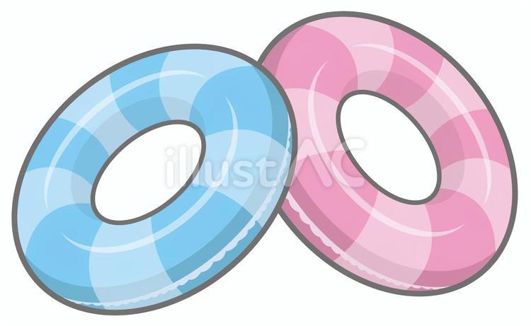 浮き輪（ブルーとピンク） 浮き輪,うきわ,アイコンのイラスト素材