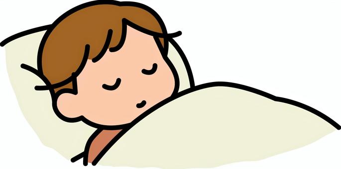 アイボリーの布団の子供です。 アイボリーの布団の子供です。 布団,子供,シンプル,寝る,枕,眠る,おやすみ,寝室,寝顔,アイボリーのイラスト素材