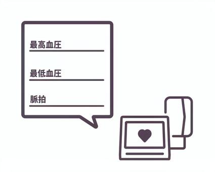 Illustration, blood pressure measurement, record, sphygmomanometer, 