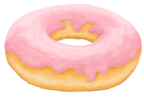 いちごアイシングのドーナツ いちごアイシングのドーナツ ドーナツ,おやつ,スイーツのイラスト素材