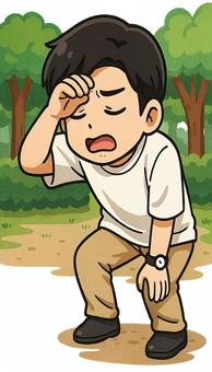 体調不良の男性