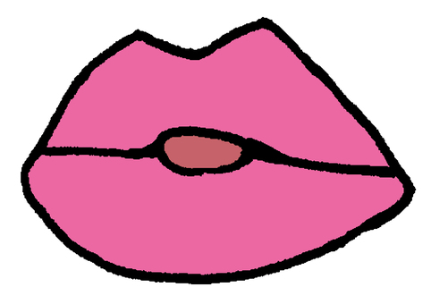 開いた唇 口,唇,赤,ピンク,開く,開ける,健康,美容,口元,潤いのイラスト素材
