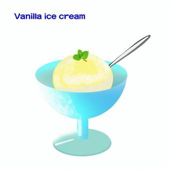 バニラアイスクリーム アイスクリーム,バニラ,冷たい,美味しい,器,スプーンのイラスト素材