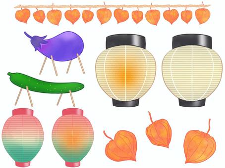 Illustration, ensemble, plateau obon, l'été, 