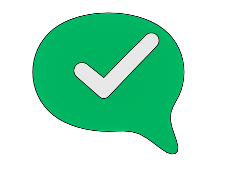 チェックマークとフキダシ レ点,目印,アイコン,済,緑,チェック,マーク,チェックマーク,チェック枠,シンプルのイラスト素材