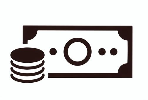 お金のモノクロアイコン2 お金,マーク,アイコン,紙幣,簡単,イメージ,シルエット,白黒,モノクロ,黒のイラスト素材