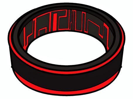 スマートリングのアイコン『赤』 スマートリング,輪,指,装備,装着,デバイス,モチーフ,カラー,フィットネス,生活のイラスト素材