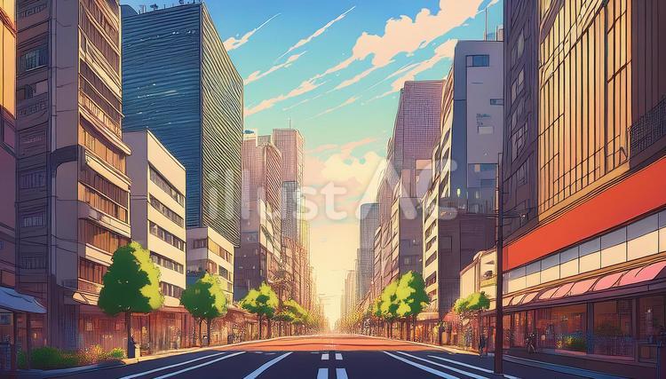 オフィス街の背景 オフィス,街,背景のイラスト素材