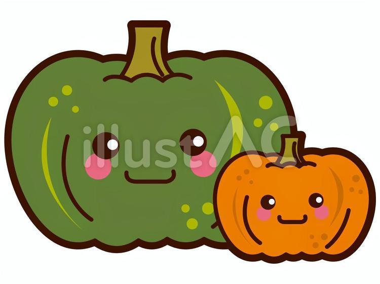 カボチャのイラスト ベジタブル,やさい,ハロウィンのイラスト素材