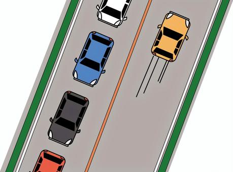 渋滞　　 渋滞,車,並ぶ,混雑,車線,見下ろす,町中,交通のイラスト素材