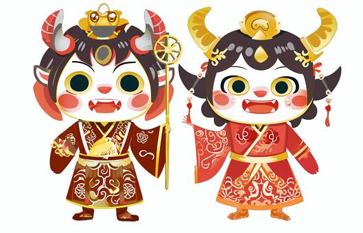 Illustration, ghost, setsubun, maki beans, 