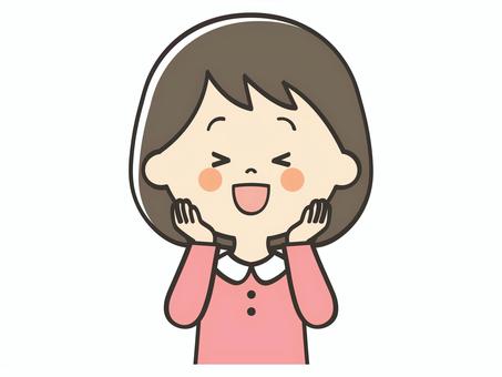 喜ぶ女の子 幸せ,嬉しい,喜び,感謝,女の子,ありがとう,感動,感激,笑顔,子供のイラスト素材
