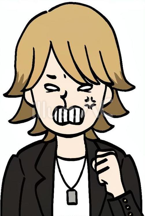 怒っている金髪のお兄さん 人間,人物,人のイラスト素材