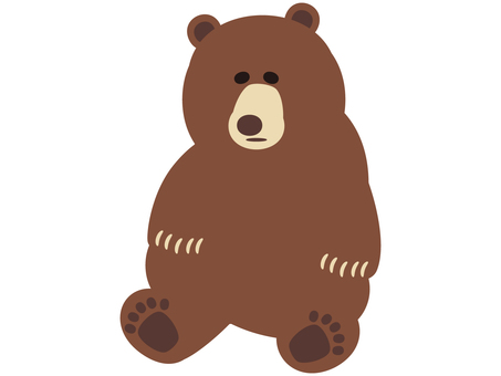 茶色い熊のイラスト素材6 茶色い熊のイラスト素材6 熊,くま,座る,かわいい,野生,動物,爪,大きい,茶色,ヒグマのイラスト素材