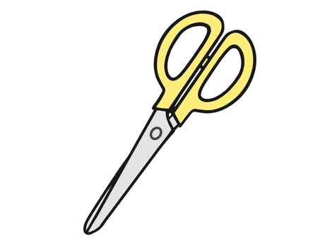 黄色のハサミのイラスト 文房具,ハサミ,刃,切る,道具のイラスト素材