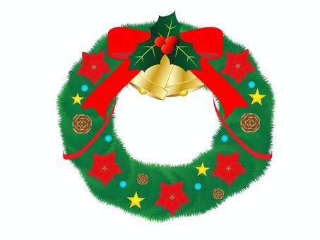 クリスマスリーフ1 クリスマスリーフ1 クリスマス,クリスマスリース,リース,フレーム,クリスマスボール,冬,枠,飾り枠,クリスマス飾り,リボンのイラスト素材